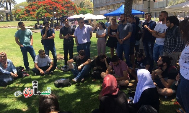 إضراب واعتصام طلابي بجامعتي تل أبيب وحيفا  ضد جريمة القتل التي وقعت في كفرقاسم 